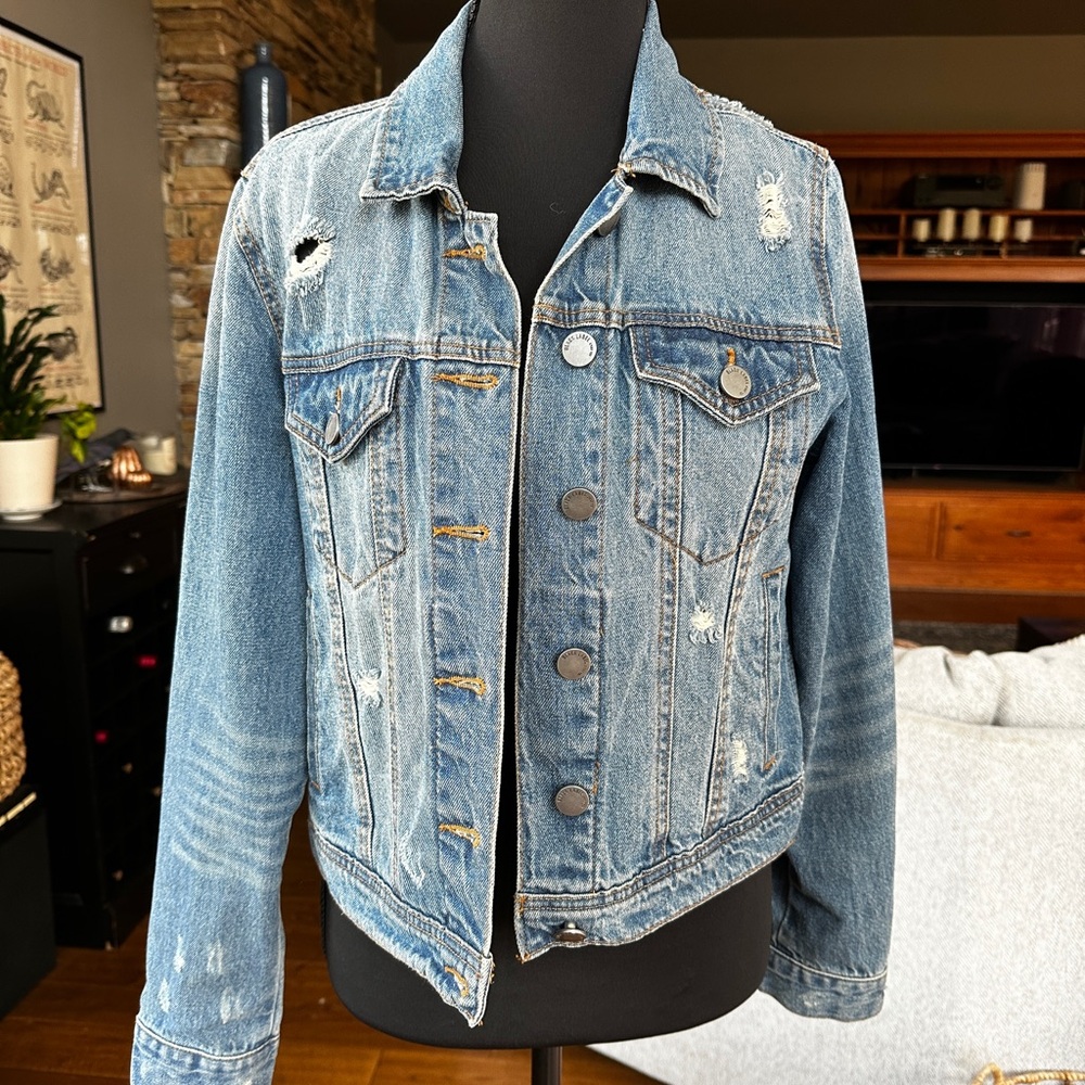 Black Label Blue Distressed Jean Jacket